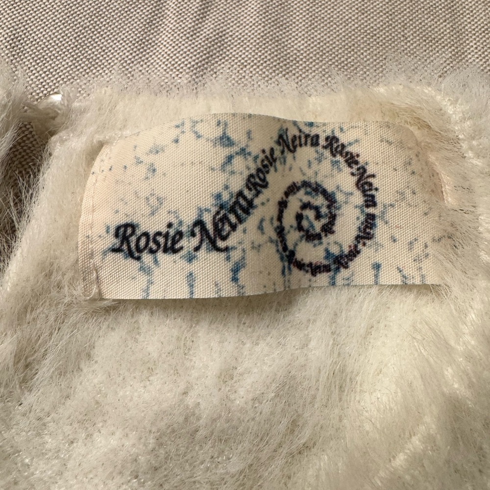 Rosie Neira White Fuzzy Sweater